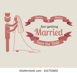 married design over beige background vector illustration