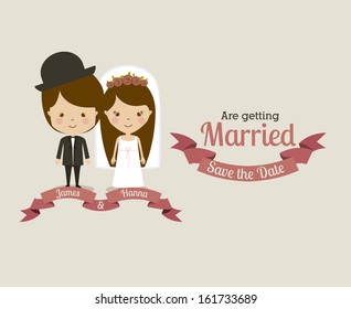 married design over beige background vector illustration