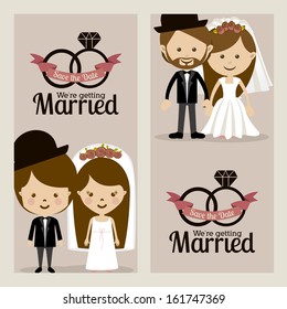 married design over beige background vector illustration