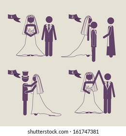 married design over beige  background vector illustration