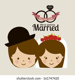 married design over beige  background vector illustration