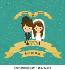 married design over blue background vector illustration