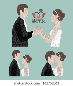 married design over  blue  background vector illustration