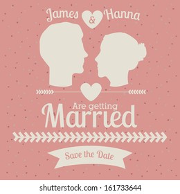 married design over pink  background vector illustration 