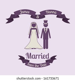 married design over purple background vector illustration