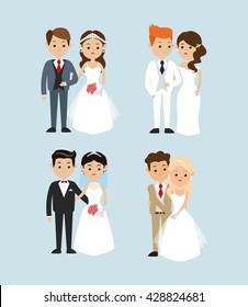 Designação casada. Ícone do casamento. Ilustração colorida, vetor