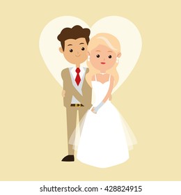 Married design. Wedding icon. Colorful illustration , vector