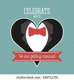 Married design. Wedding icon. Flat illustration