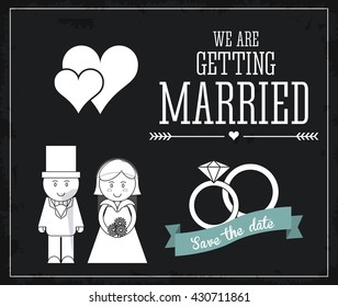 Married design. Wedding icon. Flat illustration