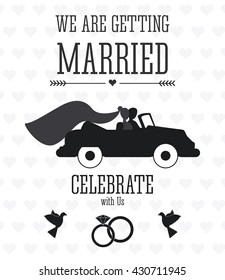 Married design. Wedding icon. Flat illustration