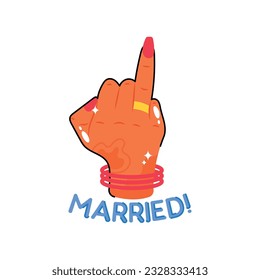 Married doodle vector outline Sticker. EPS 10 file