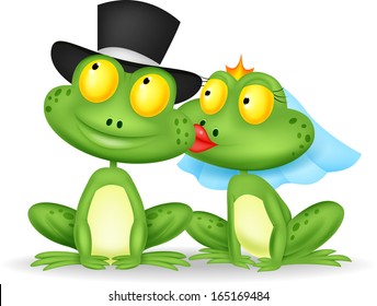 Married frog kissing