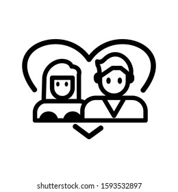 married icon isolated sign symbol vector illustration - high quality black style vector icons
