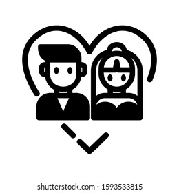 married icon isolated sign symbol vector illustration - high quality black style vector icons
