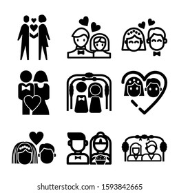married icon isolated sign symbol vector illustration - Collection of high quality black style vector icons
