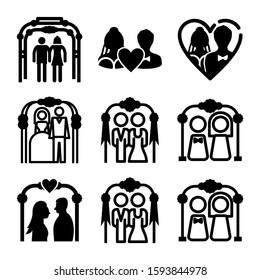 married icon isolated sign symbol vector illustration - Collection of high quality black style vector icons
