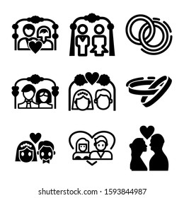 married icon isolated sign symbol vector illustration - Collection of high quality black style vector icons
