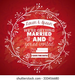 Married invitation concept with decoration background design, vector illustration eps 10