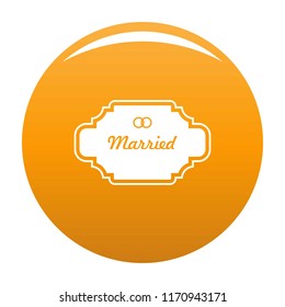 Married label icon. Simple illustration of married label vector icon for any design orange