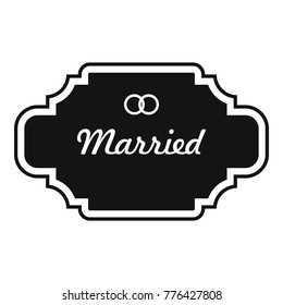 Married label icon. Simple illustration of married label vector icon for web