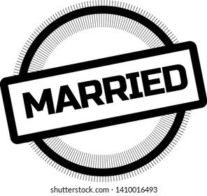 MARRIED stamp on white background