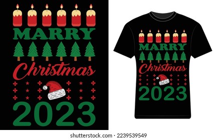 Marry christmas 2023 t-shirt design