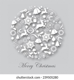 Marry Christmas ball and more design elements - vector background