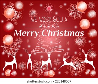 Marry Christmas Card Red Ball Christmas Stock Vector (Royalty Free ...