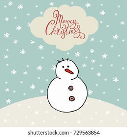 marry christmas card snowman