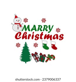 Marry Christmas element design, calligraphy, Vector, illustration for invitation, decoration and Card.