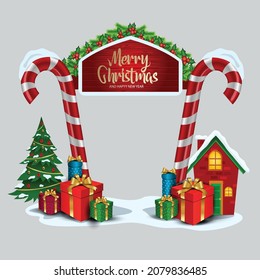 marry Christmas entrance arch. vector illustration design