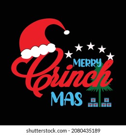 Marry Christmas. Funny typography. T shirt design. Vector. Mug