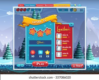 Marry Christmas game user interface GUI - example tasks perform level computer web design