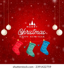 Cásate con un post gráfico de Navidad con medias y nieve