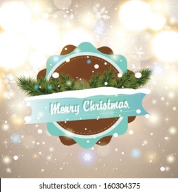 Marry Christmas greeting card - vector illustration. Sparkle background