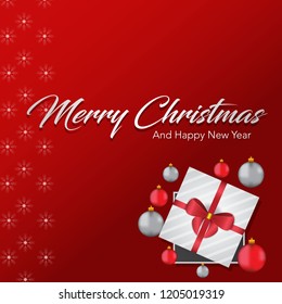 marry christmas and happy new year design with realistic concept