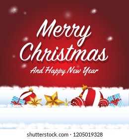 marry christmas and happy new year design with realistic concept