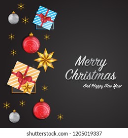 marry christmas and happy new year design with realistic concept