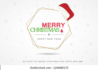 Marry Christmas and Happy New Year poster, Banner, Christmas ornaments, Christmas card isolated on white background V.1 - Vector illustration eps 10