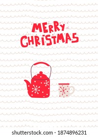 Marry christmas letters in modern style, Vintage vector poster, banner. Happy new year.