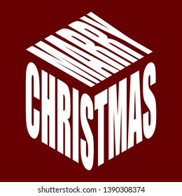 Marry christmas. Simple text slogan t shirt. Graphic phrases vector for poster, sticker, apparel print, greeting card or postcard. Typography design elements isolated.