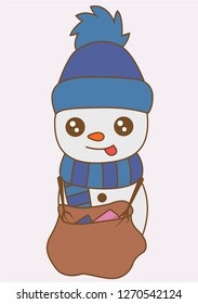 marry christmas snowman
with gifts
