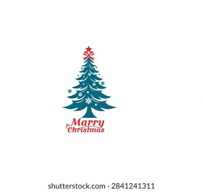 marry christmas tree gift vector