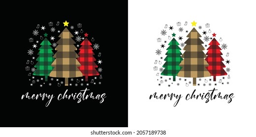 marry christmas and tree t shirt design