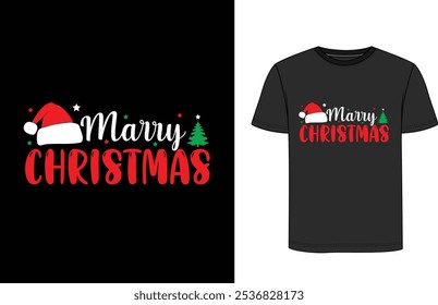 marry christmas t-shirt design vector, Christmas T-shirt, T-shirt Design Template