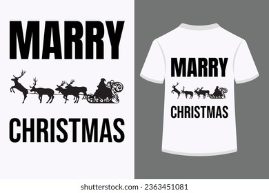Marry Christmas, Typography t shirt design.