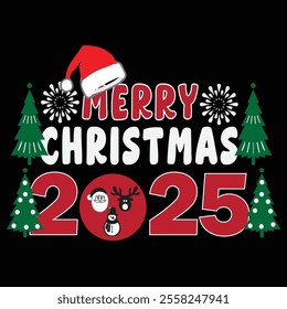 MARRY CHRISTMAS typography t shirt design and vector file.