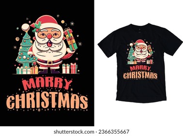 Marry Christmas typography Vector Eye catching Christmas Day t-shirt ready for prints posters, banner, mug