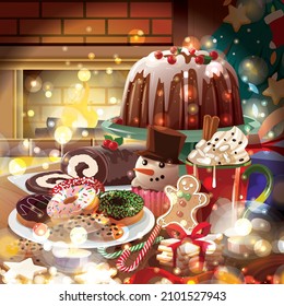 marry Christmas in vector illustration