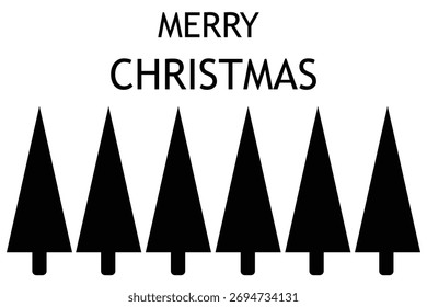 Ilustración vectorial de Navidades de la boda en el fondo blanco, árbol aislado en el fondo blanco. Conjunto de colecciones de silueta de pino de árbol. Ilustración vectorial. 